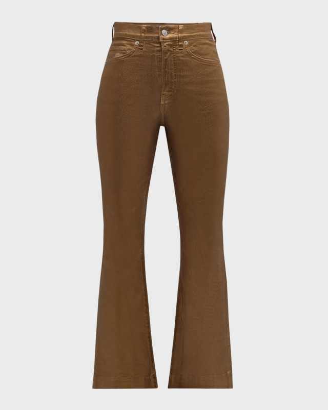Carson Metallic Ankle Flare Jeans
